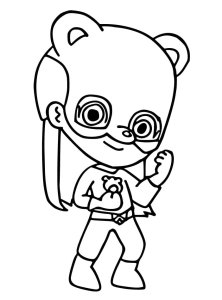 Aventureira Rosa em desenho de linha limpa, para colorir