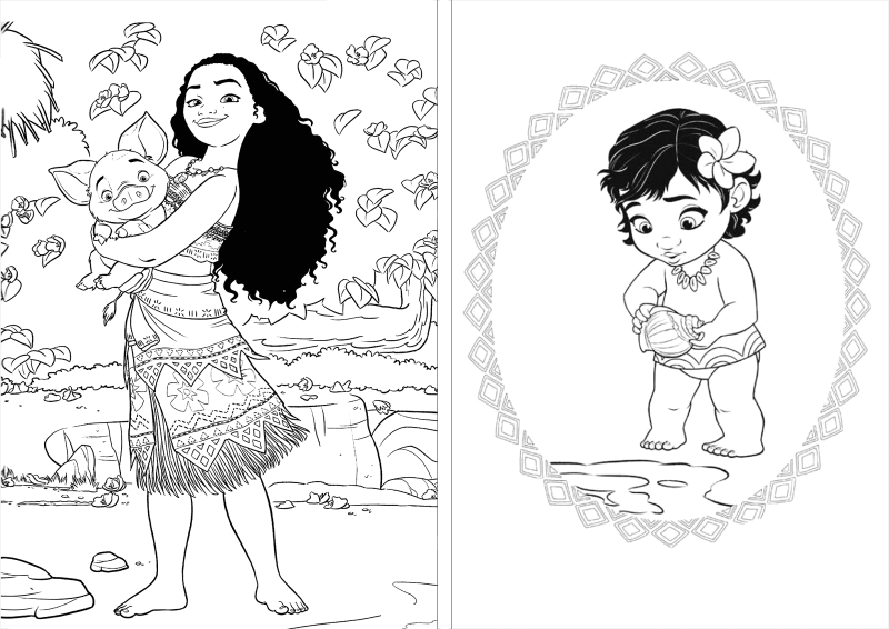 Moana para imprimir e colorir