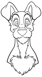 O Vagabundo em grande plano, desenho para colorir