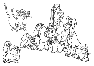 Todas as personagens do filme juntas, desenho para colorir
