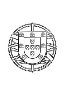 Desenho do escudo da bandeira de Portugal para colorir 6