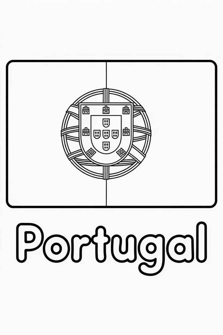 Desenho da bandeira de Portugal para colorir 7