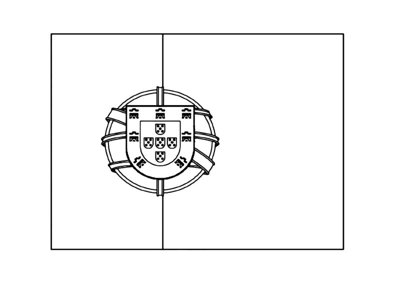Desenho da bandeira de Portugal para colorir 1