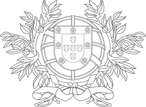 Desenho do brasão de armas de Portugal para colorir 5