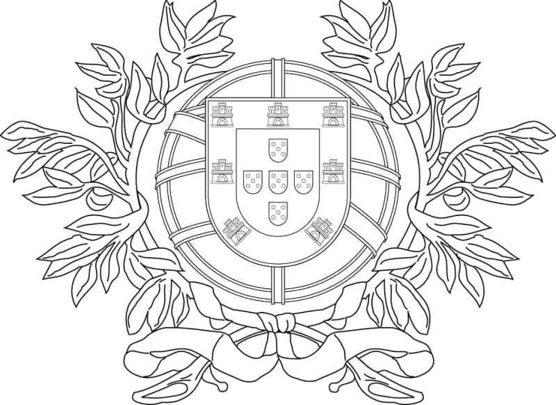 Desenho do brasão de armas de Portugal para colorir 5