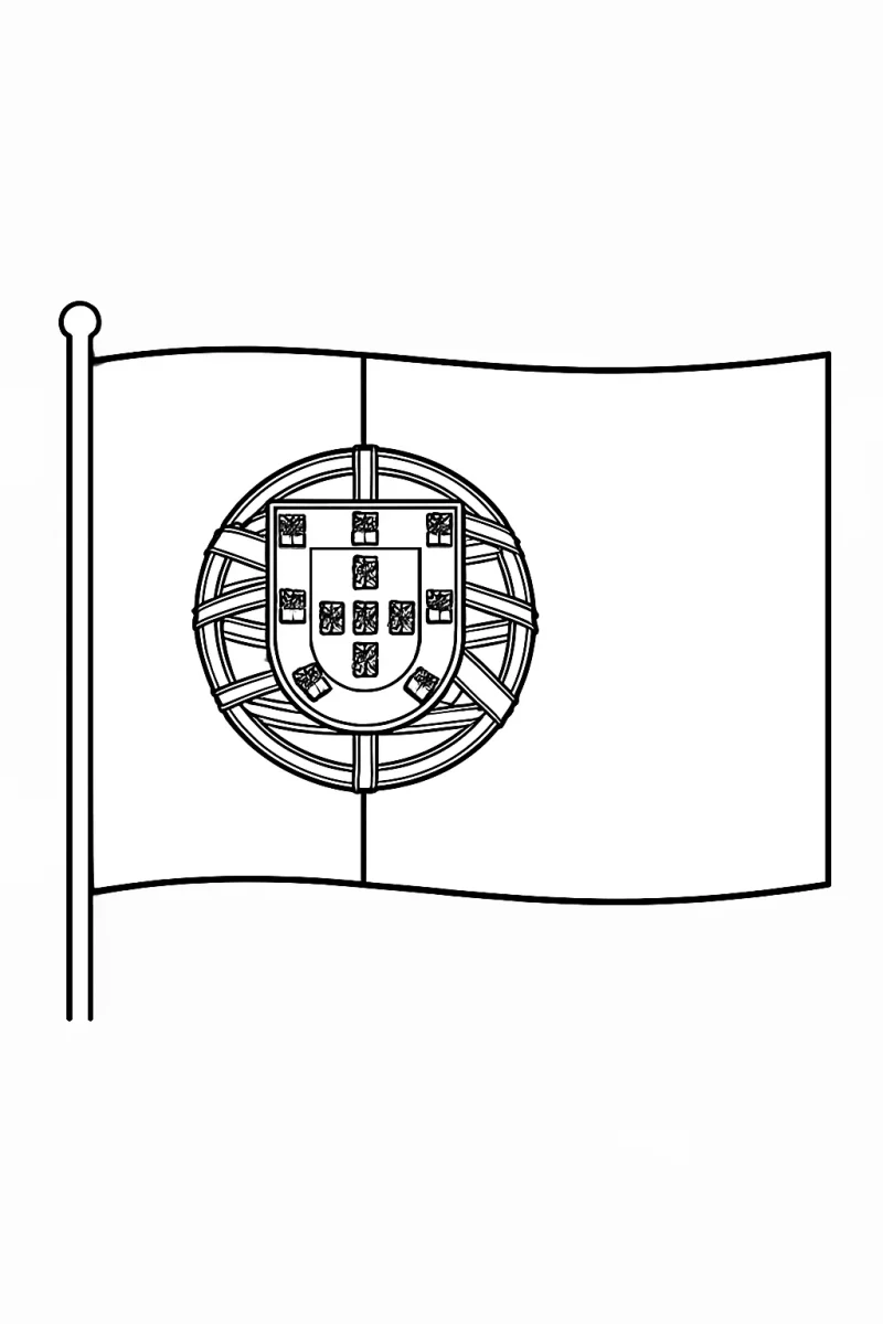 Desenho da bandeira de Portugal para colorir 14