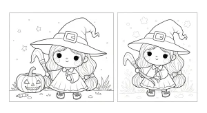 Desenho de bruxa para colorir 22