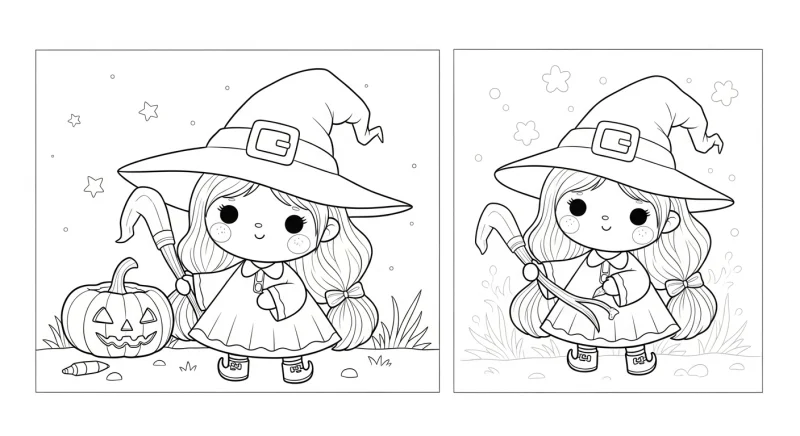 Desenho de bruxa para colorir 22