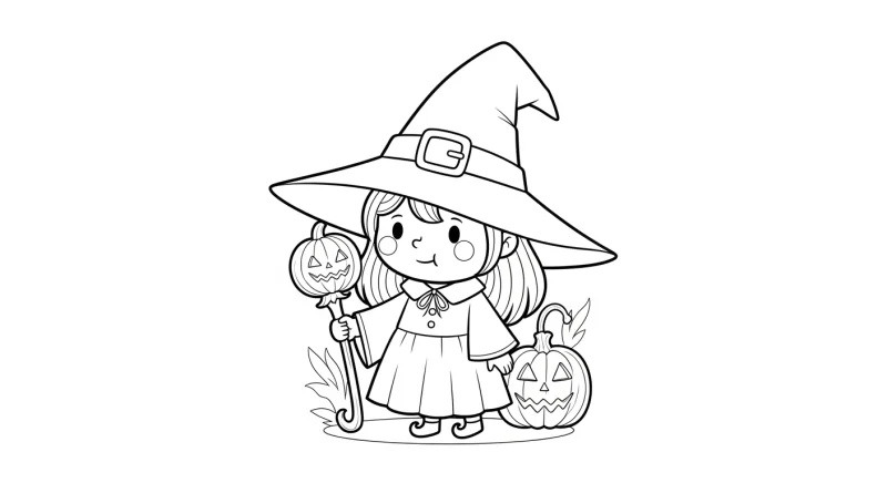 Desenho de bruxa para colorir 18