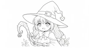 Desenho de bruxa para colorir 19