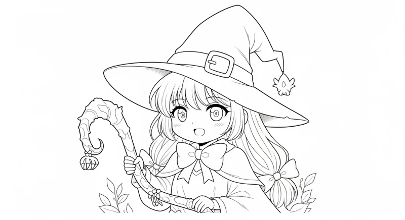 Desenho de bruxa para colorir 19