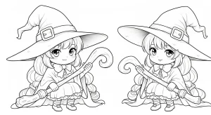Desenho de bruxa para colorir 15