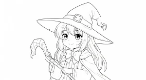 Desenho de bruxa para colorir 16