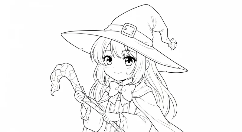 Desenho de bruxa para colorir 16