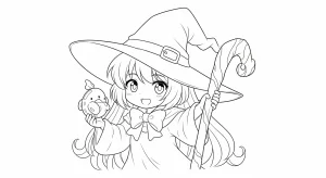 Desenho de bruxa para colorir 17