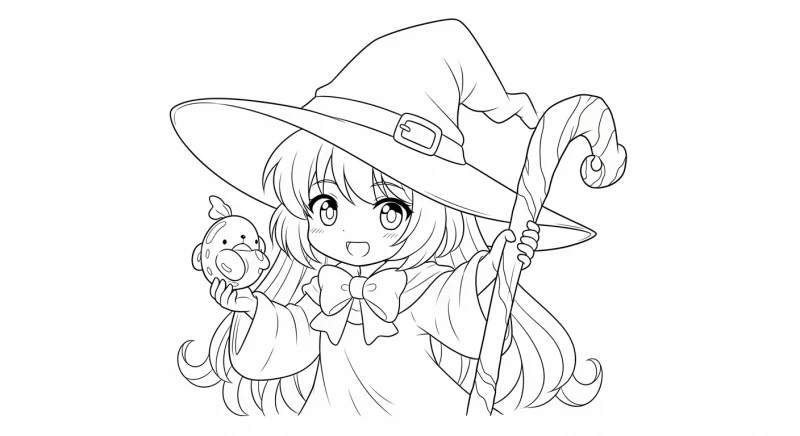 Desenho de bruxa para colorir 17