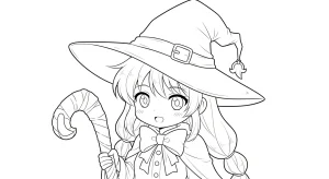 Desenho de bruxa para colorir 12