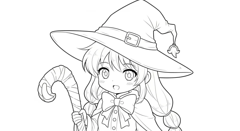 Desenho de bruxa para colorir 12