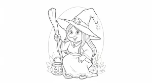 Desenho de bruxa para colorir 11