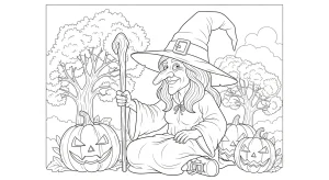 Desenho de bruxa para colorir 9