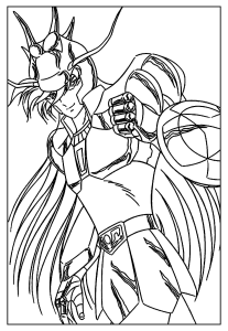 Desenho para colorir de Shiryu com o escudo do Dragão