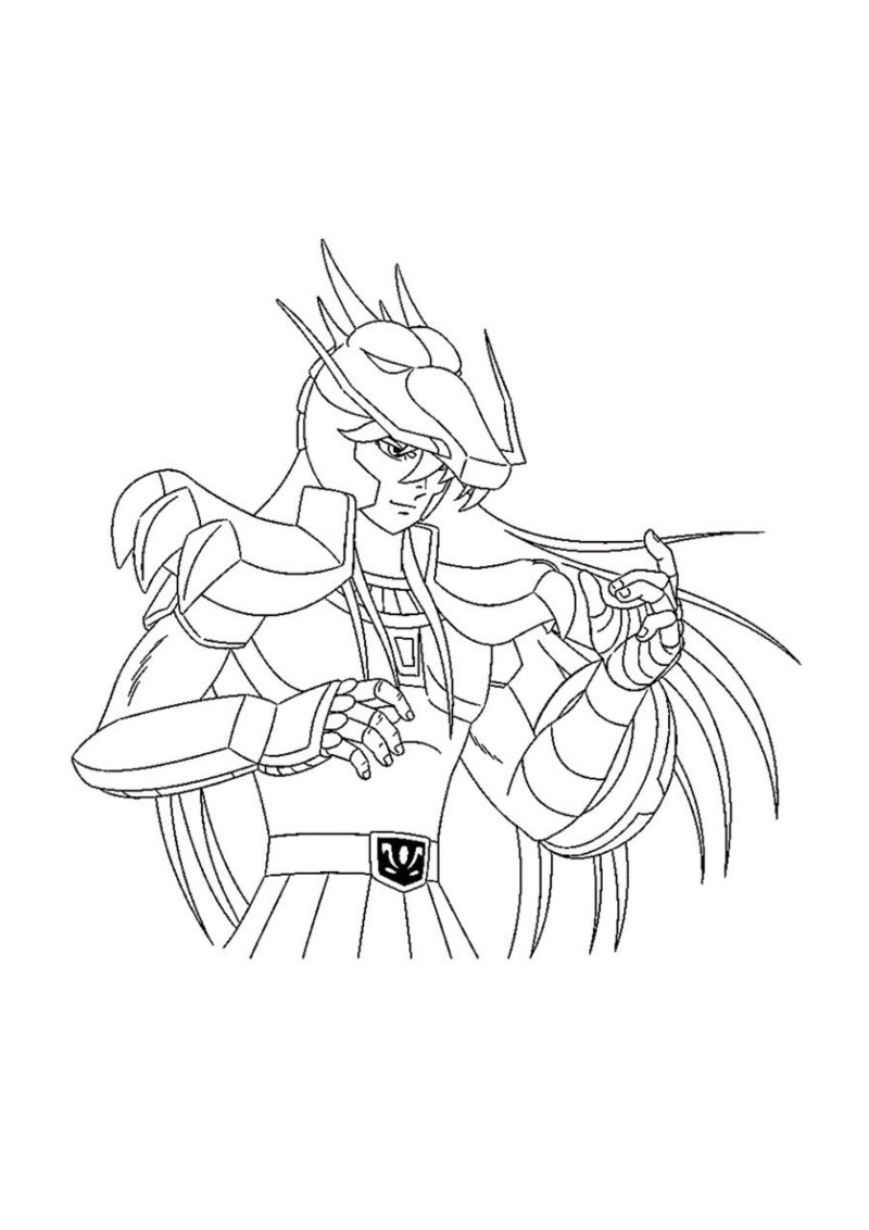 Desenho para colorir de um cavaleiro de armadura com capacete
