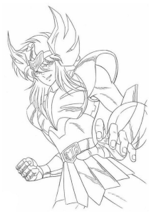 Desenho para colorir de um cavaleiro de armadura em traço fino