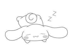Desenho para colorir de Cinnamoroll a dormir a sesta