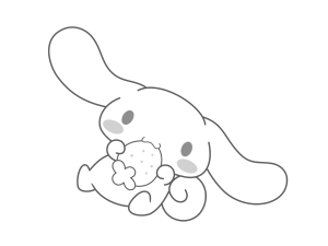 Desenho para colorir de Cinnamoroll a abraçar um morango