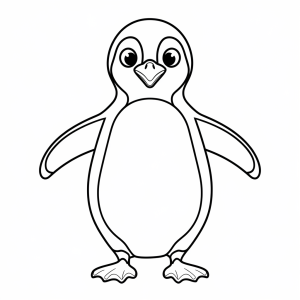 Pinguim de asas abertas, desenho para colorir