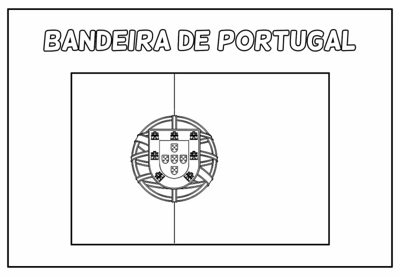 Desenho da bandeira de Portugal para colorir 12