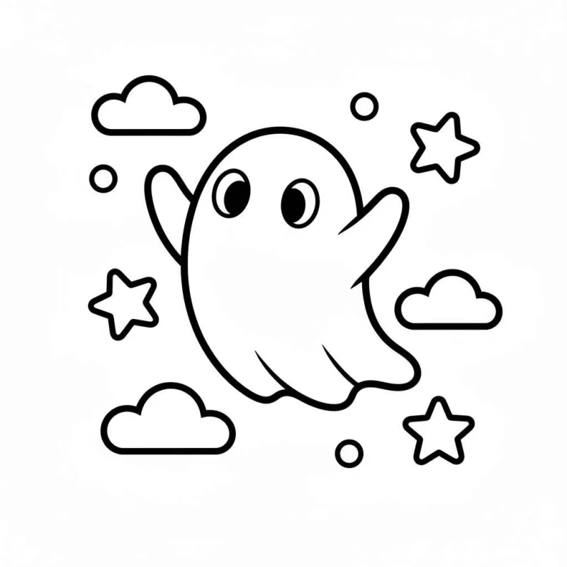 Desenho de fantasma para colorir 17