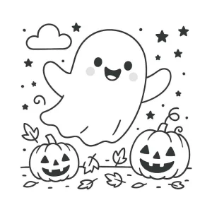 Desenho de fantasma para colorir 3