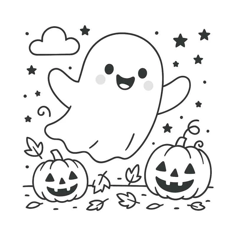 Desenho de fantasma para colorir 3