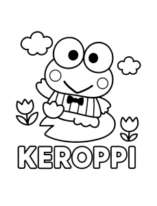 Desenho para colorir de Keroppi com o nome escrito