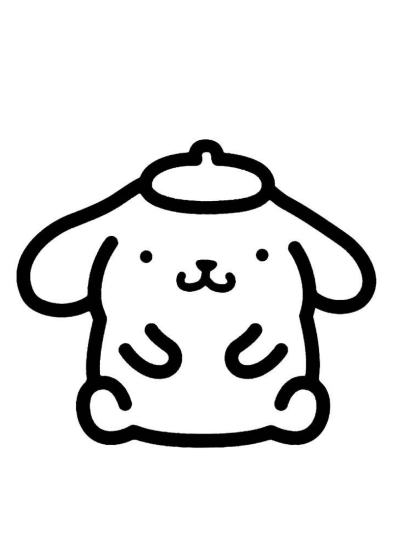 Desenho para colorir de Pompompurin de traço grosso para os mais pequenos
