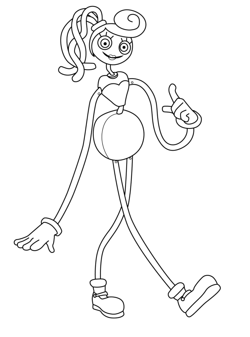 Desenho para colorir de Mommy Long Legs a fazer sinal de positivo