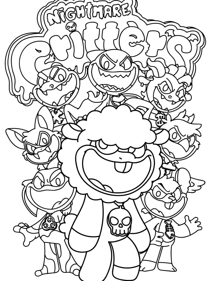 Desenho para colorir dos Nightmare Critters
