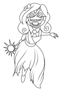 Desenho para colorir de Mommy Long Legs de vestido rasgado