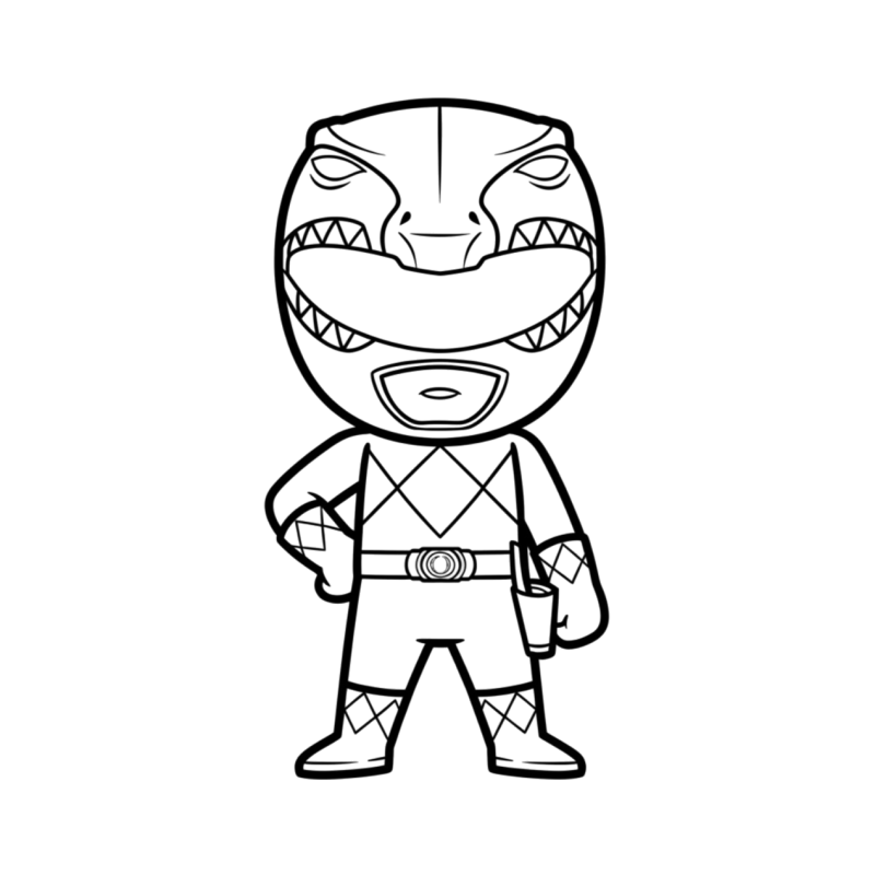 Desenho para colorir de Ranger em versão chibi