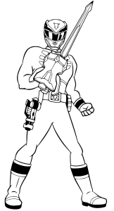 Desenho para colorir de Ranger de espada erguida