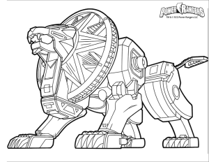 Desenho para colorir de Zord em forma de leão