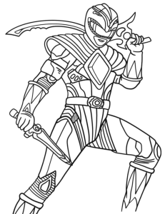 Desenho para colorir de Ranger de armadura com a espada