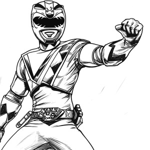 Desenho para colorir de Ranger em grande plano de punho fechado