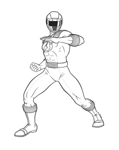 Desenho para colorir de Ranger em posição de defesa