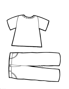 Camisola e calças simples, desenho para colorir