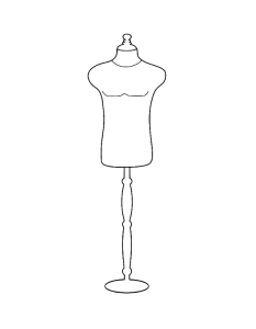 Manequim de costura, desenho para colorir