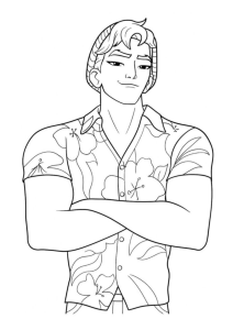 Saja Boy de braços cruzados, desenho para colorir