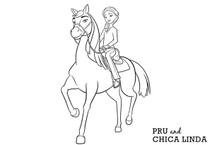 Desenho para colorir de Pru a montar a Chica Linda