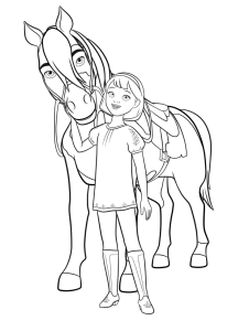 Desenho para colorir de Lucky ao lado do Spirit
